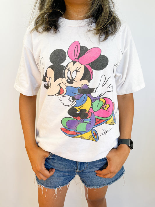 Mickey and Minnie Skateboarding Tee