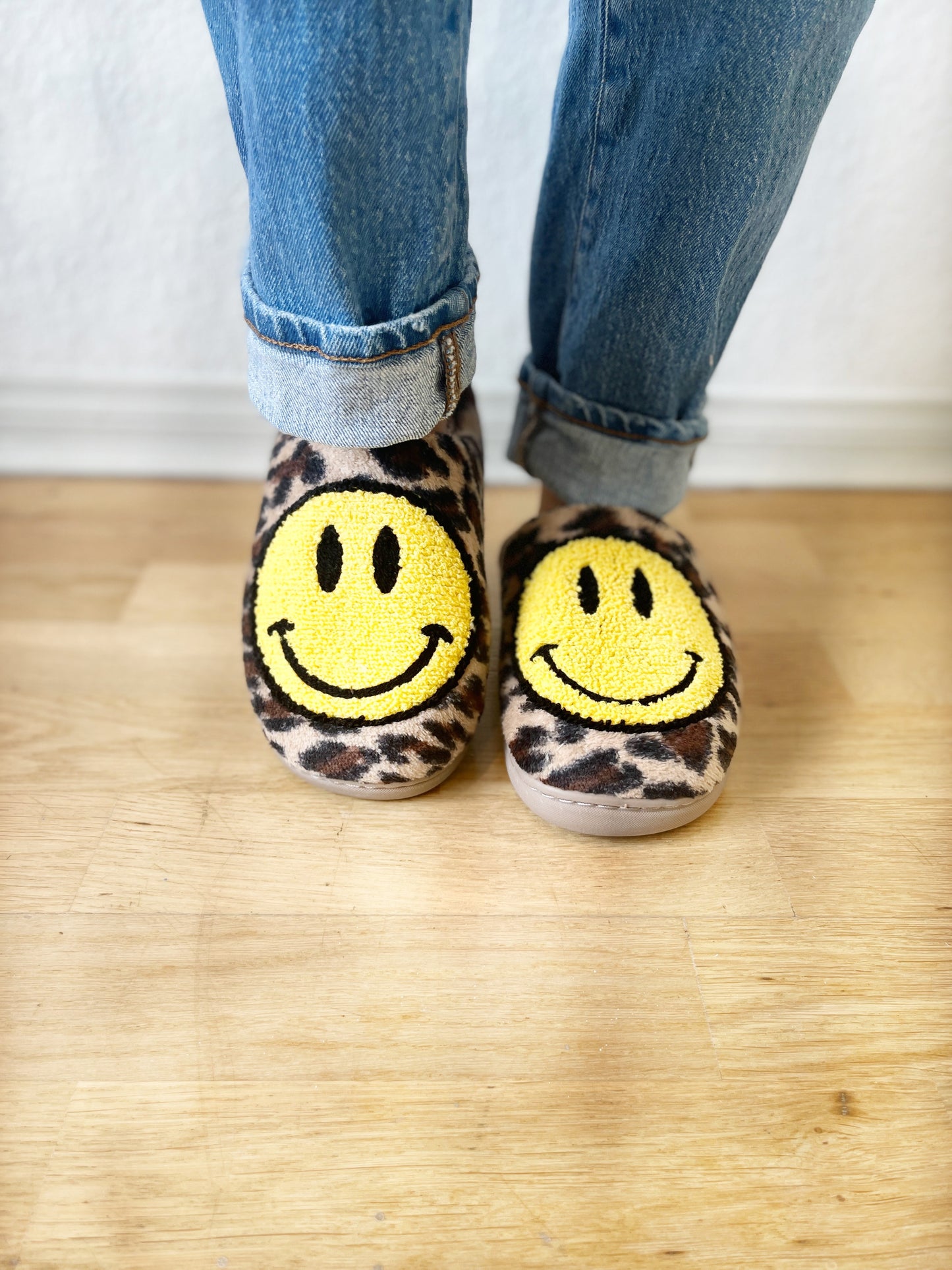 Smiley Leopard Slippers