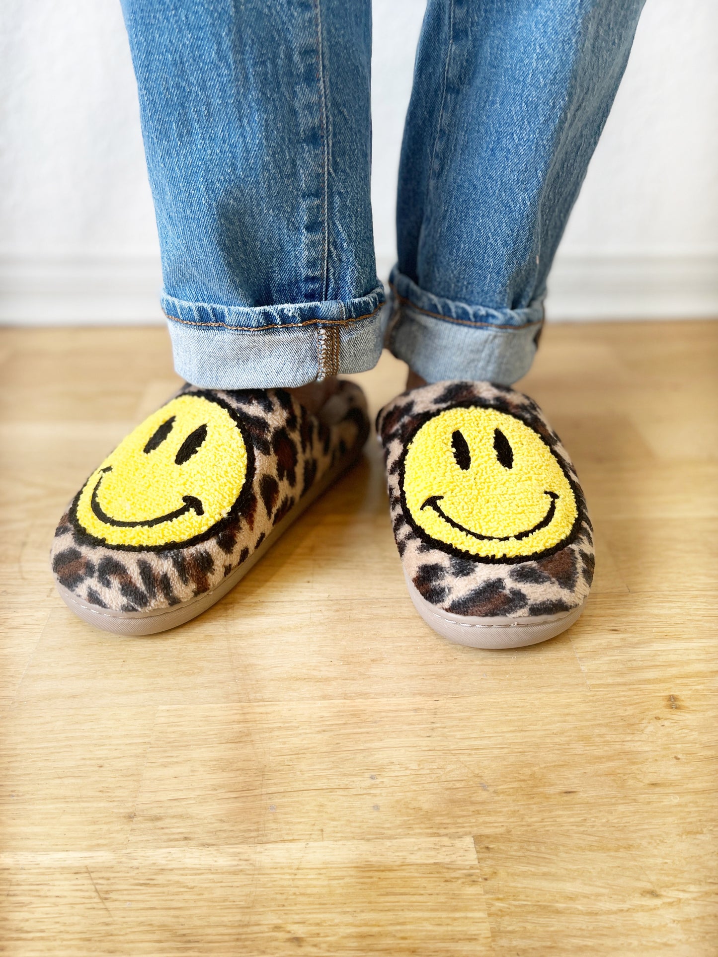 Smiley Leopard Slippers